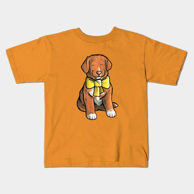 Nova Scotia Duck Tolling Retriever puppy Kids T-Shirt by animalartbyjess